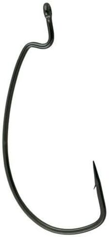 Worm Hook, Size 4/0, Needle Point, Offset Shank, Extra Wide Gap, Ringed Eye, NS Black, 5 per Pack in Kuwait