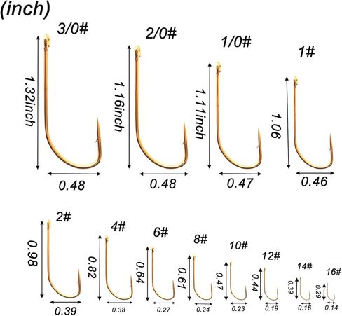 خطاف طويل للطعم من O'shaughnessy مزود بنقطة عكسية من الفولاذ المقاوم للصدأ لصيد الأسماك في المياه المالحة، قوي جدًا لصيد الأسماك، لون ذهبي (3/0#) in Kuwait