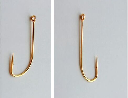 خطاف طويل للطعم من O'shaughnessy مزود بنقطة عكسية من الفولاذ المقاوم للصدأ لصيد الأسماك في المياه المالحة، قوي جدًا لصيد الأسماك، لون ذهبي (3/0#) in Kuwait