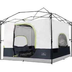 KAMPKEEPER Camping Cube for Pop Up Canopy Tent, Converts 10'x10' Straight Leg Canopy into Camping Inner Tent–Fully Vented Roof(Canopy & Frame NOT Included), Black