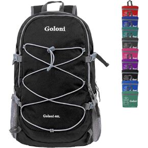 Ultra Lightweight Packable Backpack 40L - Foldable Hiking Backpack Water Resistant Small Foldable Daypack for Travel,Black