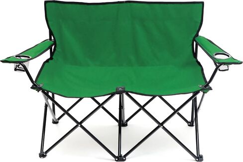 Trademark Innovations Loveseat Style Double Camp Chair, 40" L x 22" W x 31.5" H, Polyester, Army Green in Saudi Arabia