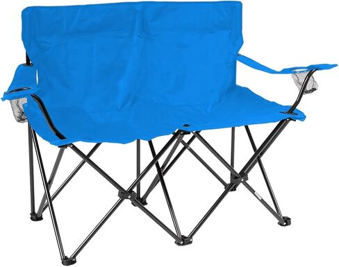 Trademark Innovations Loveseat Style Double Camp Chair, 40" L x 22" W x 31.5" H, Polyester, Army Green in Saudi Arabia