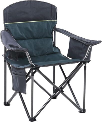 Oversized Portable Camping Folding Chair, Heavy Duty Foldable Outdoor Chair, Camp Chair with Cup Holder and Cooler Bag for Caamping, Travel, Support 450 LBS,2 Pack, Black… in Saudi Arabia