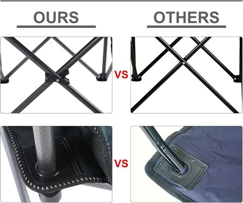 Oversized Portable Camping Folding Chair, Heavy Duty Foldable Outdoor Chair, Camp Chair with Cup Holder and Cooler Bag for Caamping, Travel, Support 450 LBS,2 Pack, Black… in Saudi Arabia