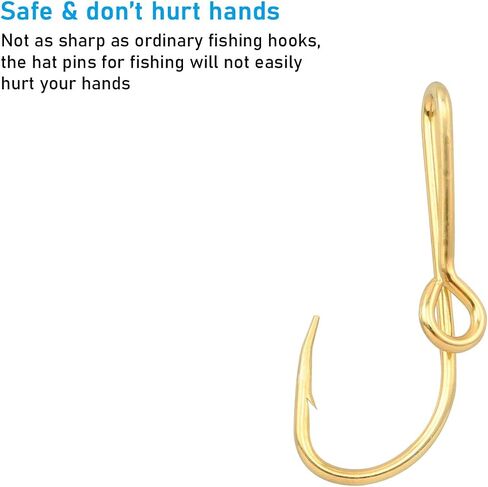 Fish Hook Hat Pins WHYHKJ 4pcs Gold Fish Hook Hat Clip Fish Hooks for Hat, Fish Hook Hat Clip for Outdoor in Saudi Arabia
