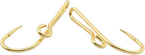 Fish Hook Hat Pins WHYHKJ 4pcs Gold Fish Hook Hat Clip Fish Hooks for Hat, Fish Hook Hat Clip for Outdoor in Saudi Arabia