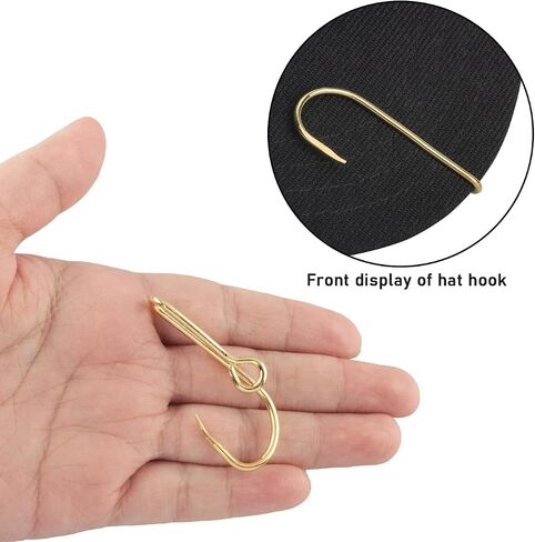 Fish Hook Hat Pins WHYHKJ 4pcs Gold Fish Hook Hat Clip Fish Hooks for Hat, Fish Hook Hat Clip for Outdoor in Saudi Arabia