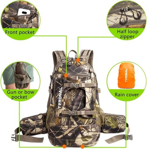 Hunting Backpack Outdoor Gear Hunting Pack with Bow and Rifle Carry System for Hunting. (Camo-Green) in Saudi Arabia