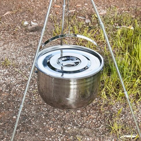 Camping Cookware Mess Kit,304 Stainless Steel Camping Cooking Set,Camping Pot and Pan Set with Blows Cups Plates Forks Knives Spoons for Hiking, Picnic, and Adventure Travel for 2-4 People in Kuwait