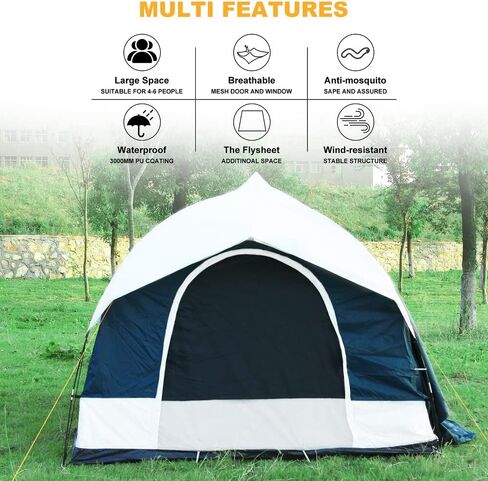 SUV Tent Attachment for Camping -Up to 6-8 Person Sleeping Capacity, Car Tent Includes Rainfly and Storage Bag,Universal Fit, 8' W x 8' L x 7.2' H,Suitable Camping Traveling Family Outdoor Activities in Kuwait