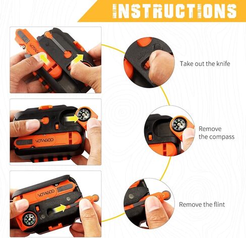 VOTAGOO Gifts for Men Dad Husband Boyfriend, Survival Gear and Emergency 13 in 1, Outdoor Survival Kits for Fishing Hiking, Professional Gear Tactical Equipment EDC Tool for Him in Saudi Arabia
