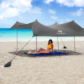 Red Suricata Family Beach Tent & Canopy, UPF50 Sun Shade, 4 Aluminum Poles, Sand Shovel, Large Portable Sun Shelter (Large, Purple) in Saudi Arabia