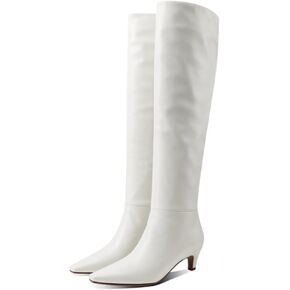 KRHINO Womens Boots, Women's Knee Square Toe Shoes Women's Boots Women's Winter Warm Boots in Kuwait