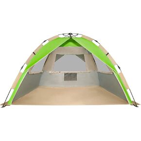 G4Free Deluxe XL Pop Up Beach Tent, 3-4 Persons Easy Setup Sun Shelter Canopy with UPF 50+ UV Protection Extral Wide 70.9 in