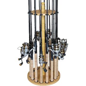 Rush Creek Creations Fishing Rod Holders for Garage, Fishing Pole Rack, Floor Stand Holds up to 16 Rods, Fishing Gear Equipment Storage Organizer, Fishing Gifts for Men in Saudi Arabia