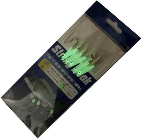 NA 8 Packs/40 Hooks Size 1#/2#/3#/4# Luminous Sabiki Rigs Fishing Flasher Lures Bait Rigs Fish Skin Glow Fishing Lure Fishing Beads High Carbon Hooks for Fresh/Saltwater in Saudi Arabia