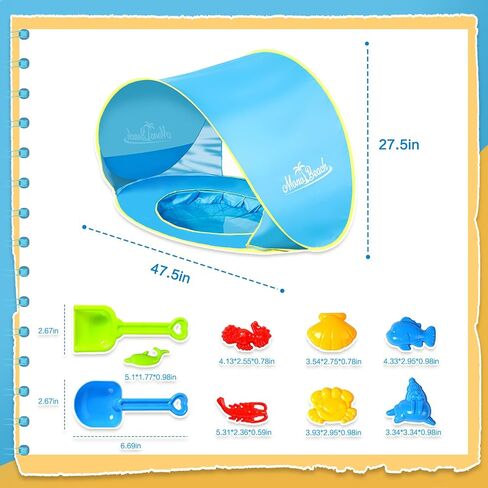 Baby Beach Tent Pop Up Portable Shade Pool UV Protection Sun Shelter for Infant in Kuwait