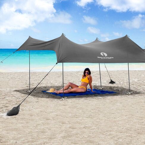 Red Suricata Family Beach Tent & Canopy, UPF50 Sun Shade, 4 Aluminum Poles, Sand Shovel, Large Portable Sun Shelter (Large, Purple) in Kuwait