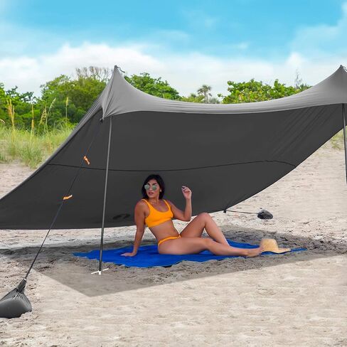 Red Suricata Family Beach Tent & Canopy, UPF50 Sun Shade, 4 Aluminum Poles, Sand Shovel, Large Portable Sun Shelter (Large, Purple) in Kuwait