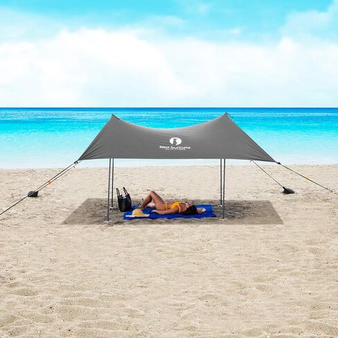 Red Suricata Family Beach Tent & Canopy, UPF50 Sun Shade, 4 Aluminum Poles, Sand Shovel, Large Portable Sun Shelter (Large, Purple) in Kuwait