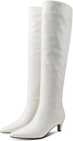 KRHINO Womens Boots, Women's Knee Square Toe Shoes Women's Boots Women's Winter Warm Boots in Kuwait