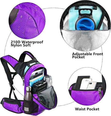 Hydration Pack Thermal Insulated Hydration Backpack with 2L BPA Free Leak-Proof Water Bladder, Daypack Perfect for Running, Cycling, Hiking, Climbing-Keep Liquids Cool Up to 4 Hours in Kuwait