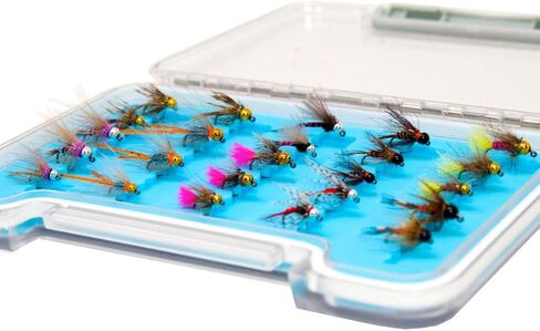 24/28/60 Premium Fly Fishing Flies Assortment | Dry, Wet, Nymphs, Streamers, Wooly Buggers, Caddis | Trout, Bass Fishing Lure in Kuwait