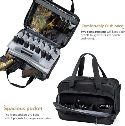 VIGEGARI Pistol Range Bag Shooting, Gun Bag for Pistols, Gun Case for Handguns, Ammo Bag, Gun Case for Handguns, Tactical Range Bag, Gun Carrying Bag, Gun Range Accessories in Saudi Arabia