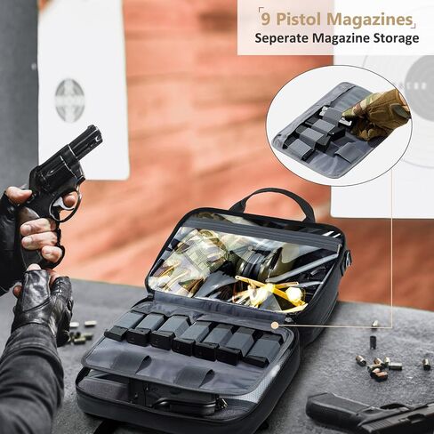 VIGEGARI Pistol Range Bag Shooting, Gun Bag for Pistols, Gun Case for Handguns, Ammo Bag, Gun Case for Handguns, Tactical Range Bag, Gun Carrying Bag, Gun Range Accessories in Saudi Arabia