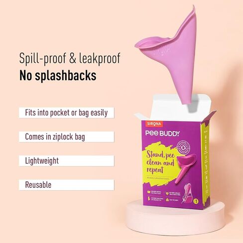 PeeBuddy Reusable Female Urination Device for Women - 1 Unit | Female Urinal Cup, Stand and Pee Funnel | Perfect for Travel, Outdoor Activities Including Camping, Hiking and Festivals in Saudi Arabia