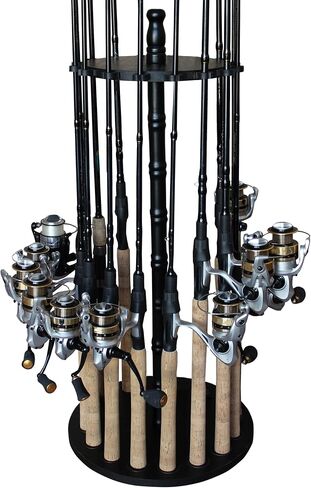 Rush Creek Creations Fishing Rod Holders for Garage, Fishing Pole Rack, Floor Stand Holds up to 16 Rods, Fishing Gear Equipment Storage Organizer, Fishing Gifts for Men in Saudi Arabia