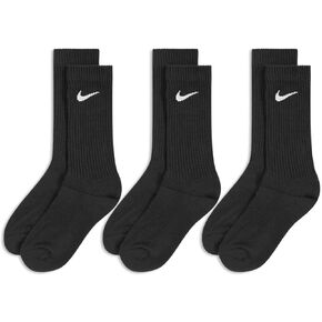 Nike Performance Cushion Crew Training Socks (3 Pair) (Medium, Black/White) in Kuwait