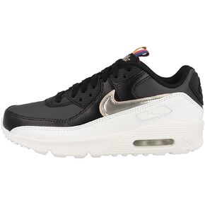 Nike Kid's Air Max 90 Leather (GS) Sneaker, Off Noir/Metallic Pewter/Black, 6 Big Kid in Saudi Arabia
