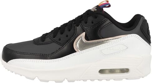 Nike Kid's Air Max 90 Leather (GS) Sneaker, Off Noir/Metallic Pewter/Black, 6 Big Kid in Saudi Arabia