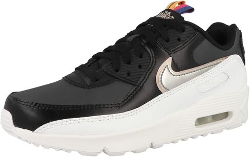 Nike Kid's Air Max 90 Leather (GS) Sneaker, Off Noir/Metallic Pewter/Black, 6 Big Kid in Saudi Arabia