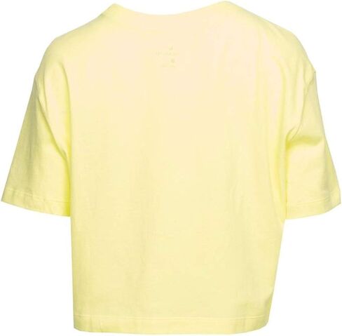 Nike Womens Sportswear Essential Cropped T-Shirt (Light Zitron/Black, Large) in Saudi Arabia