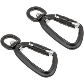 MagiDeal Self Locking Carabiner D-Ring Key Chain Clip Hook Outdoor Hiking Hammock Buckle w/Rotating Ring