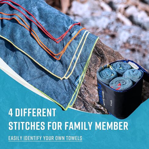 4Monster 4 Pack Microfiber Camping Towel Quick Dry,Super Absorbent Travel Towel Portable Microfiber Swim Towel with Waterproof Towel Bag, Lightweight Boat Towel for RV Sport Gym Beach Pool Family Trip in Saudi Arabia