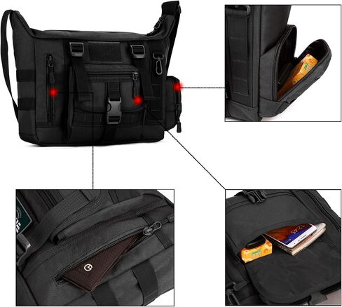 ArcEnCiel Tactical Messenger Bag Men Military MOLLE Sling Shoulder Pack with Patch in Saudi Arabia