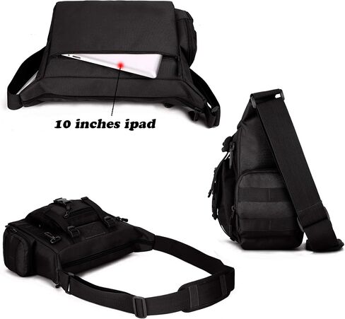 ArcEnCiel Tactical Messenger Bag Men Military MOLLE Sling Shoulder Pack with Patch in Saudi Arabia