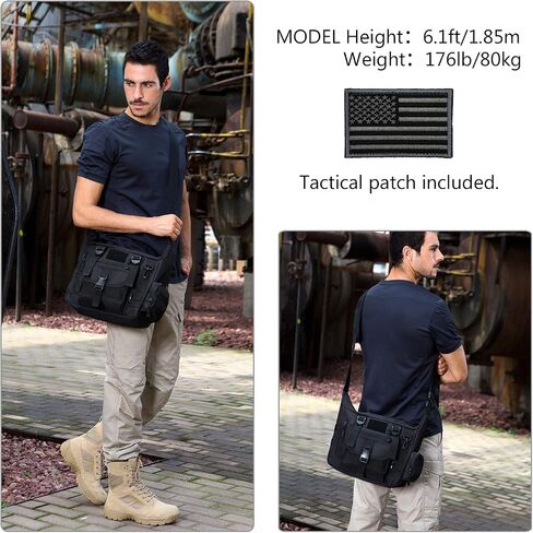 ArcEnCiel Tactical Messenger Bag Men Military MOLLE Sling Shoulder Pack with Patch in Saudi Arabia