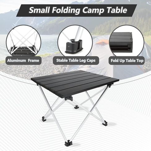 GEERTOP Portable Folding Camping Table Lightweight Aluminum Table Top Fold Up Camp Side Table Collapsible Beach Table for Outdoor Camping Picnic Backpacking BBQ Cooking in Saudi Arabia