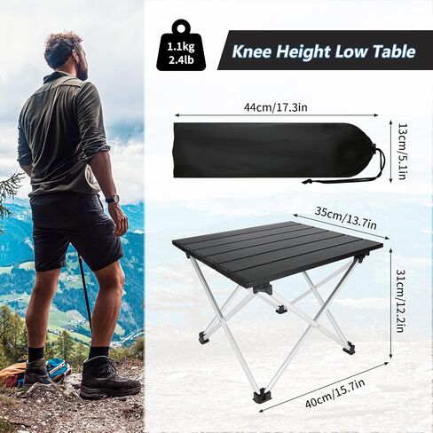 GEERTOP Portable Folding Camping Table Lightweight Aluminum Table Top Fold Up Camp Side Table Collapsible Beach Table for Outdoor Camping Picnic Backpacking BBQ Cooking in Saudi Arabia