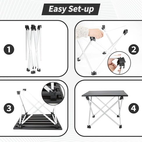 GEERTOP Portable Folding Camping Table Lightweight Aluminum Table Top Fold Up Camp Side Table Collapsible Beach Table for Outdoor Camping Picnic Backpacking BBQ Cooking in Saudi Arabia