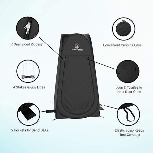 Wakeman Outdoors Pop Up Pod - Instant Shower Tent, Dressing Room, or Portable Toilet Stall with Carry Bag for Camping, Beach, or Tailgate in Saudi Arabia