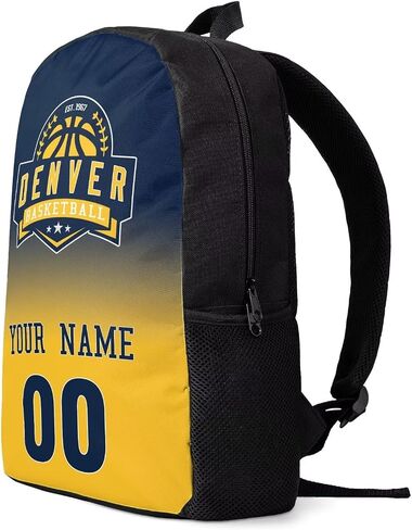 Denver Custom Backpack High Capacity,Add Personalized Name And Number, Backpack for Men Women,Basketball Bags for Teenagers in Kuwait