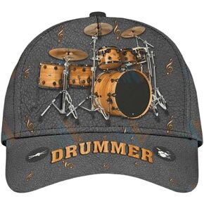 قبعة بيسبول ENCYCOM Drummer - قبعة موسيقية - قبعة قابلة للتخصيص، قبعة لمحبي البيسبول الموسيقى للرجال والنساء للجنسين مقاس واحد يناسب الجميع in Kuwait
