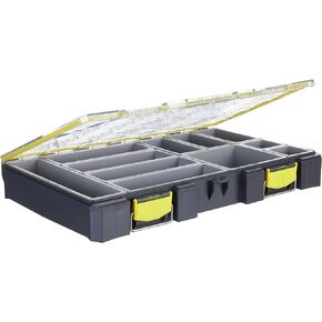 BUZBE Colony 28 Modular Tackle Box, Customizable Waterproof Tackle Box, Dry Box, Plastic Storage Organizer Box, Saltwater Tackle Box, Parts Box, Grey and Yellow in Saudi Arabia