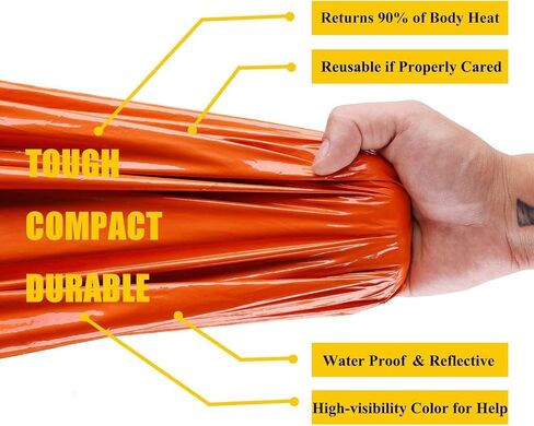 مأوى البقاء على قيد الحياة في حالات الطوارئ، كيس بيفي الحراري للطوارئ، كيس نوم للبقاء على قيد الحياة، كيس مقاوم للماء، كيس نوم مايلر، أكياس نوم في حالات الطوارئ للبقاء على قيد الحياة، كيس بيفي محمول خفيف الوزن للتخييم in Kuwait